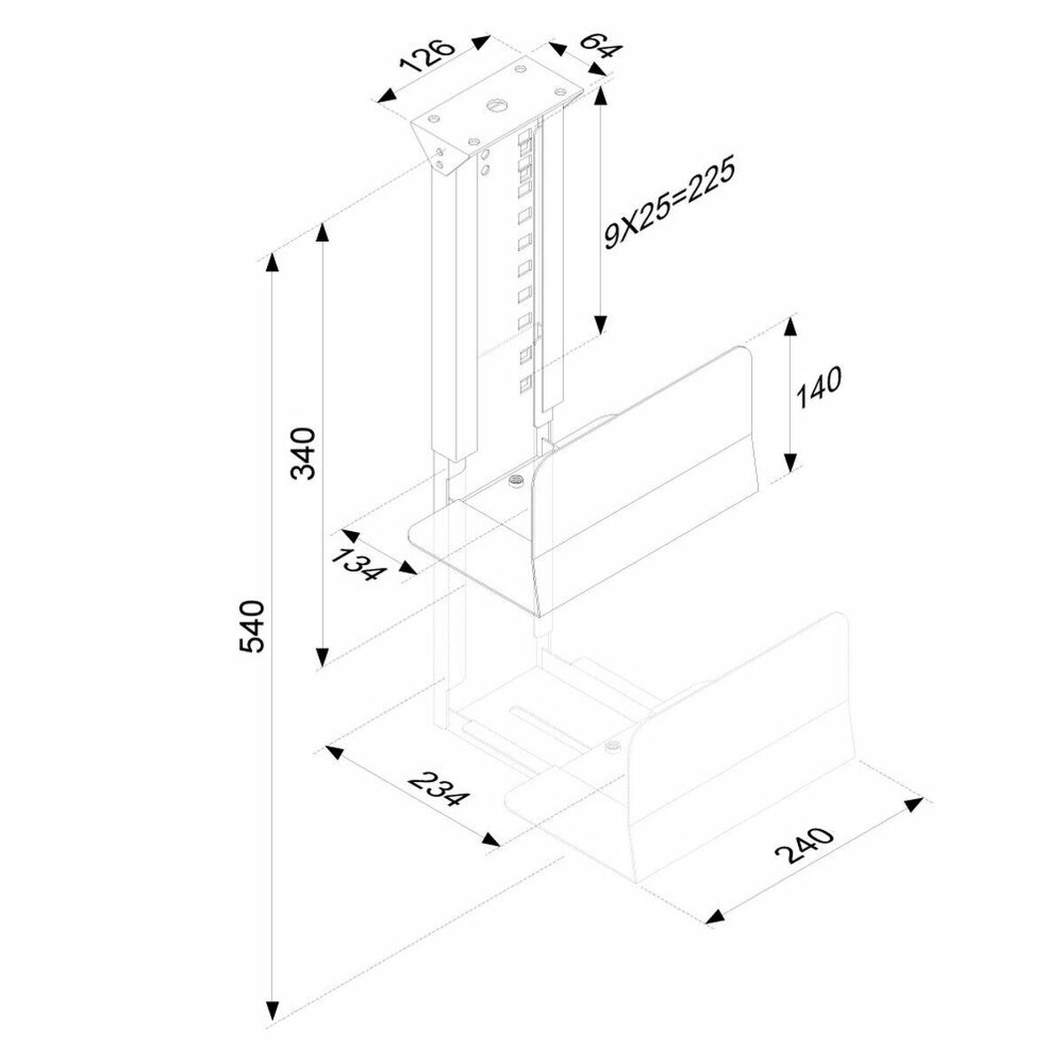 laikiklis Neomounts CPU-D200BLACK